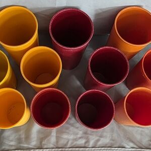 Lot of 9 Vintage Tupperware Plastic Tumblers